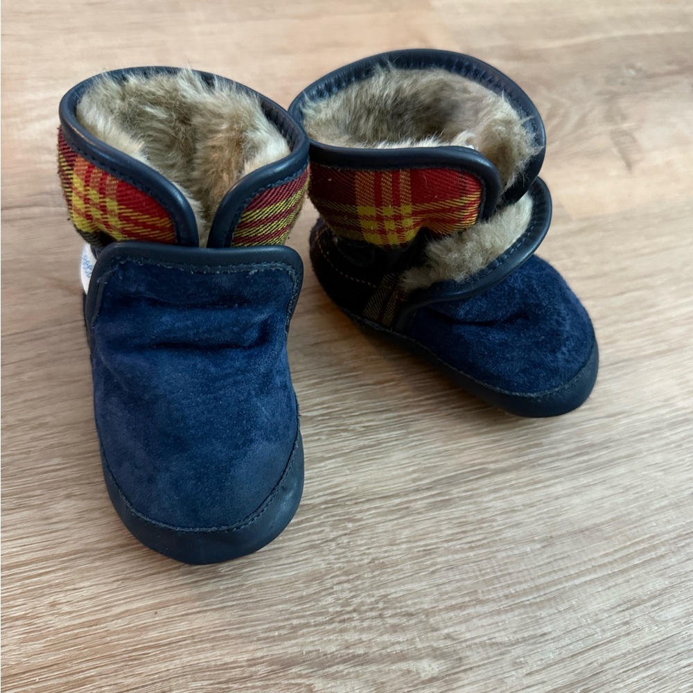 Robeez plaid fur boots
